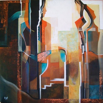 Acrylic Painting Fine Art Abstract Ella Praksash "Crossing Over" Acrylic Painting Fine Art Abstract Ella Praksash "Crossing Over"