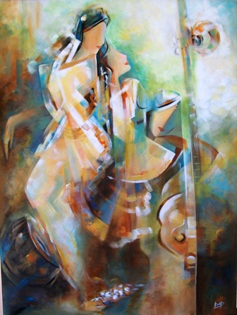 Acrylic Painting Abstract Ella Prakash Drenched With Music Acrylic Painting Abstract Ella Prakash Drenched With Music